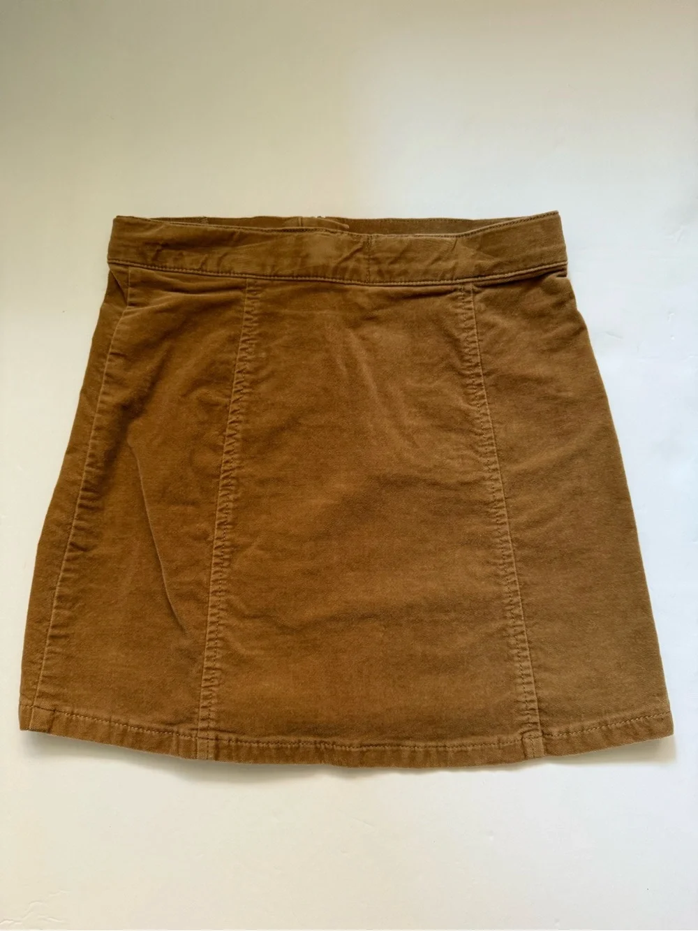Crazy 8 Girls Size 7 Camel Velvet Zip Front A-Line Skirt
